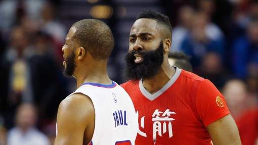 Крис Пол (слева) и Джеймс Харден