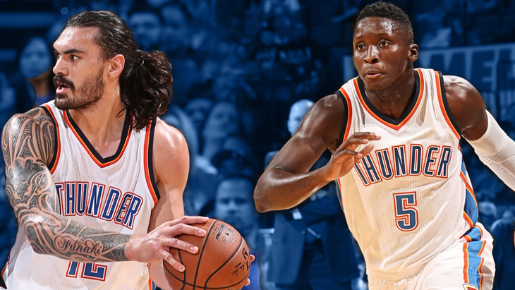 Виктор Оладипо (справа) и Стивен Адамс