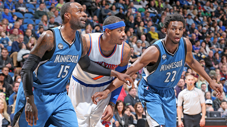 Кармело Энтони в матче с «Миннесотой»
