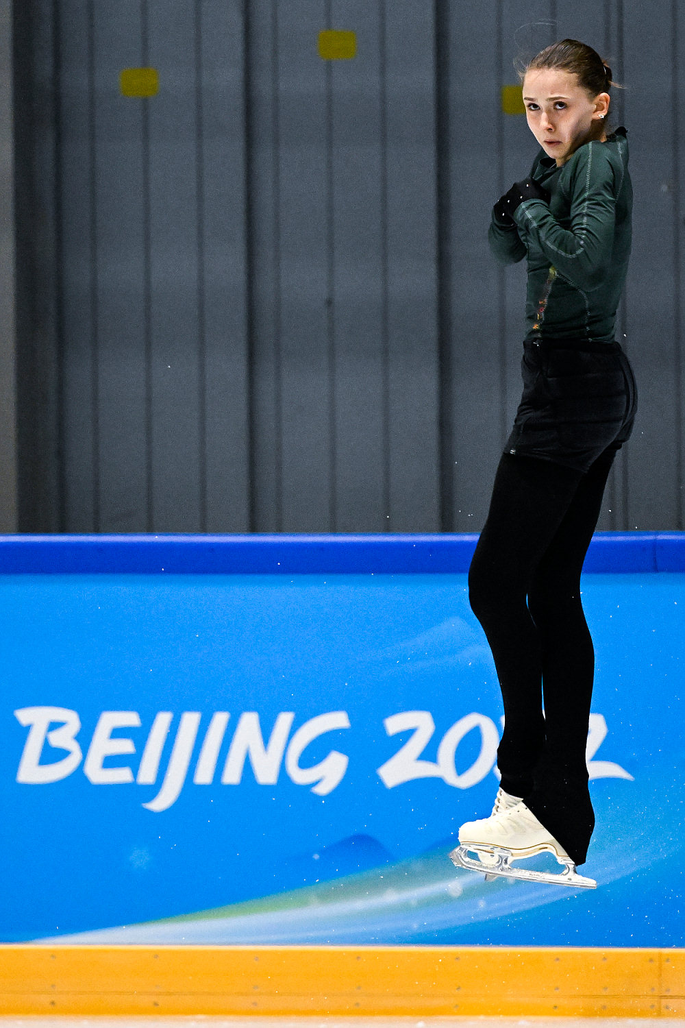 Камила Валиева на тренировке 14 февраля