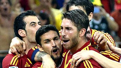 Радость футболистов сборной Испании