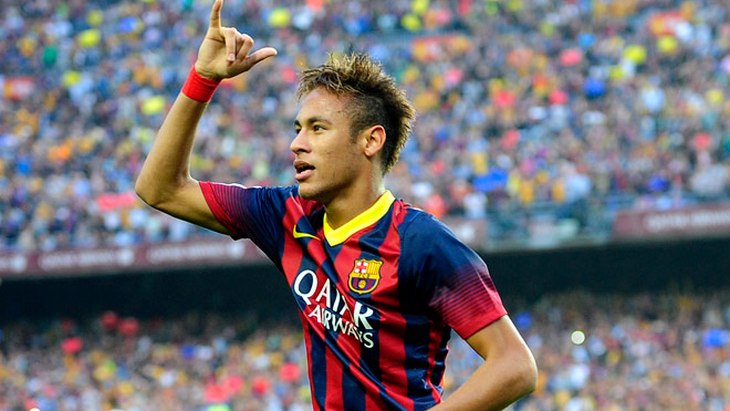 Неймар празднует гол в ворота «Реала»