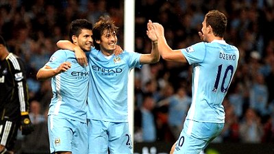 Серхио Агуэро, Давид Сильва и Эдин Джеко