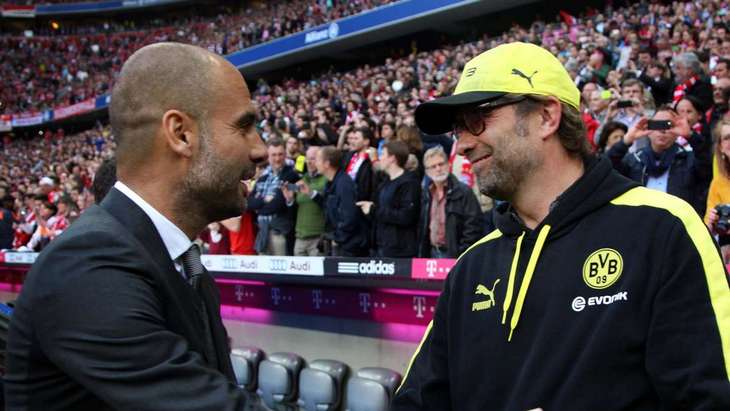 Накануне четвертой дуэли Гвардиолы (слева) и Клоппа в сезоне