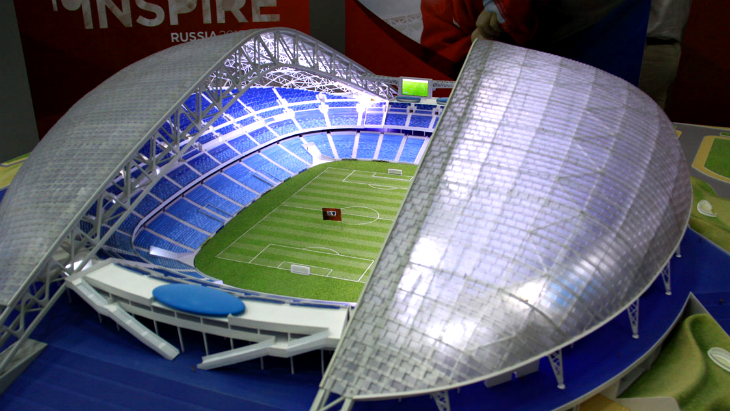 Макет стадиона «Фишт» после реконструкции