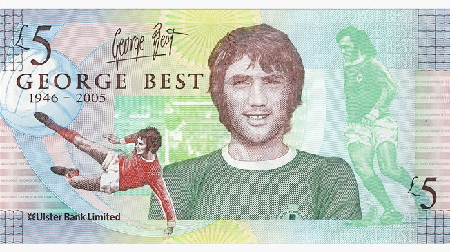 Банктота номиналом в 5 фунтов в честь Джорджа Беста