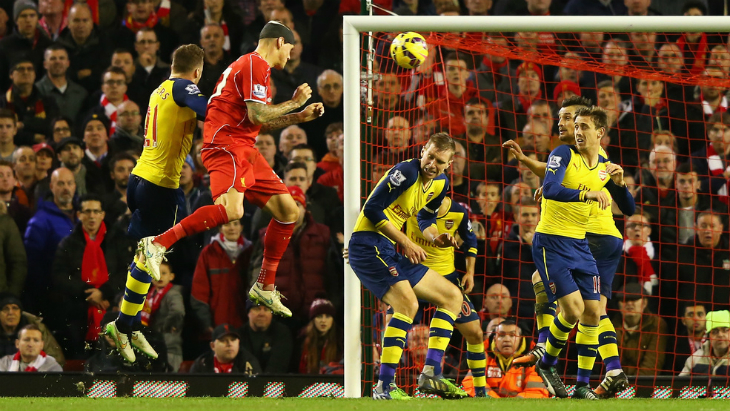 Мартин Шкртел доминирует над защитой «Арсенала»