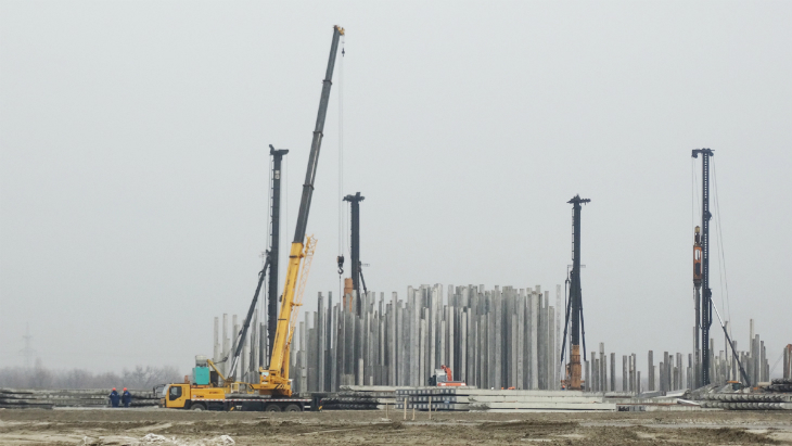 Стройплощадка стадиона в Ростове