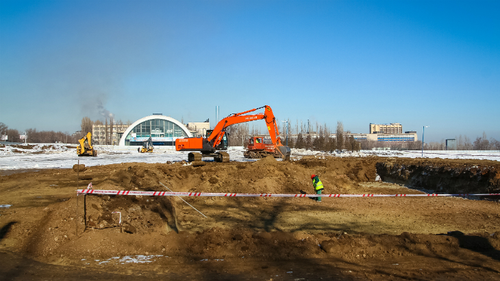 Работы на стадионе «Победа»