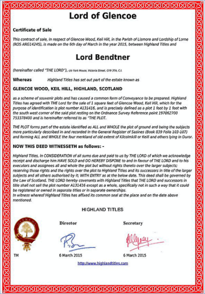 Документ, подтверждающий, что Бендтнер действительно стал лордом