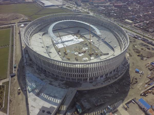 Стройка стадиона в Краснодаре
