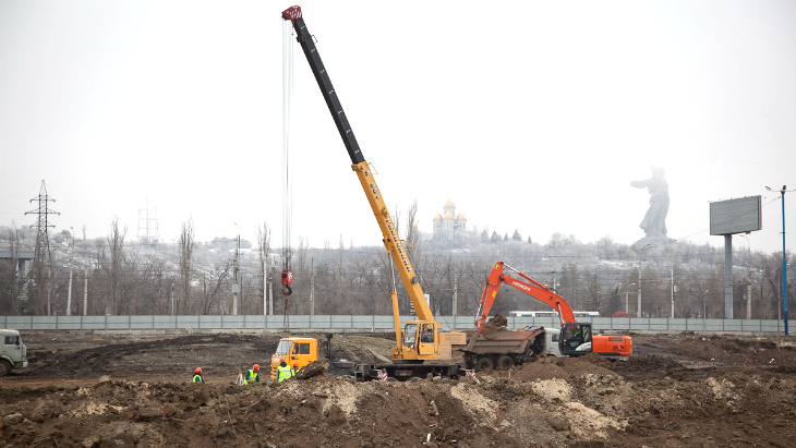 Работы на стадионе «Победа»