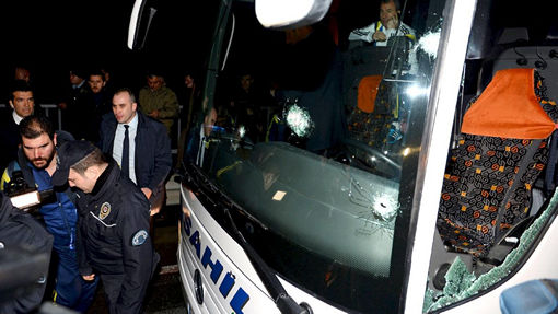 Обстрелянный автобус «Фенербахче»