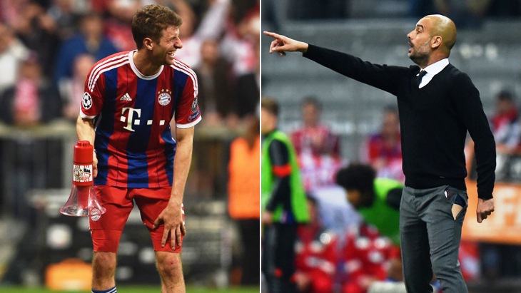 Томас Мюллер и Хосеп Гвардиола