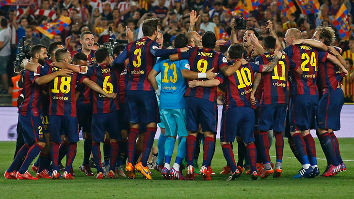 «Барселона» после победы в Кубке Испании