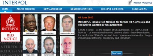 Интерпол выдал «красный ордер» на бывших чиновников ФИФА