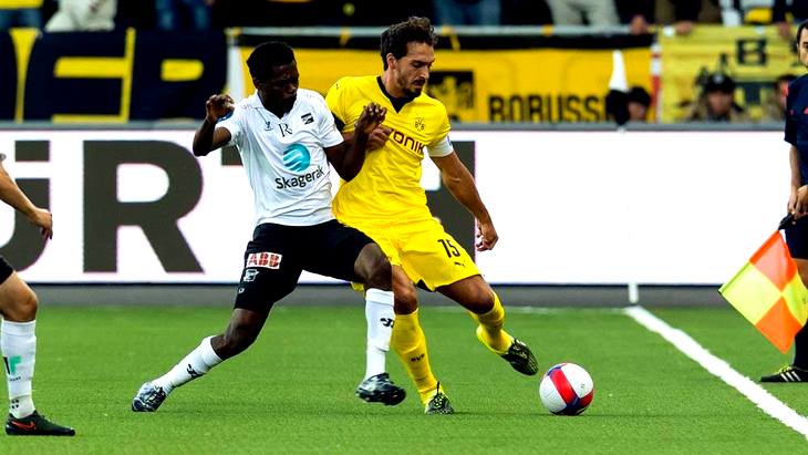 Дортмундская «Боруссия» с трудом выиграла у норвежского клуба «Одд» в первом матче