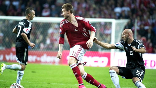 фрагмент матча Дания — Албания