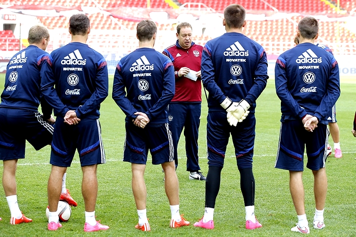 Предматчевая тренировка сборной России 