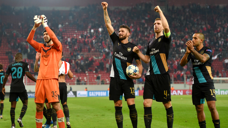 «Олимпиакос» не смог выбить «Арсенал» из розыгрыша Лиги чемпионов