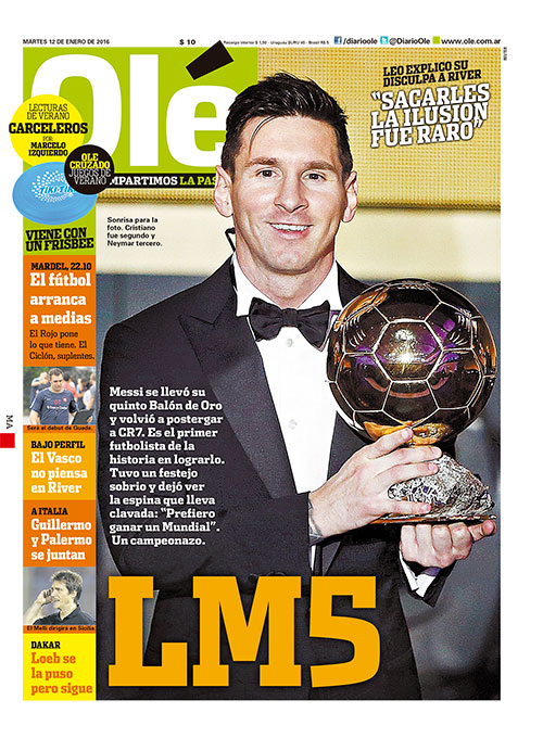 Главная страница газеты Ole 