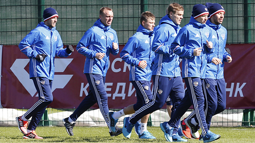 Тренировка сборной России