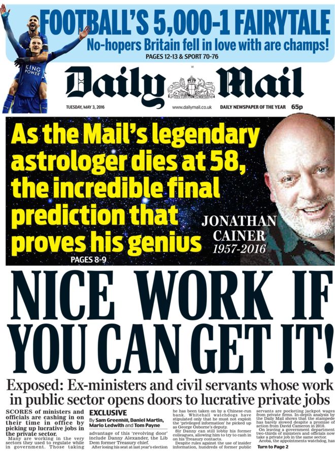 Обложка Daily Mail