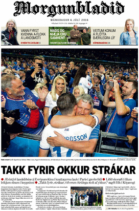 Исландская «Morgunblaðið» благодарит и хвалит свою сборную