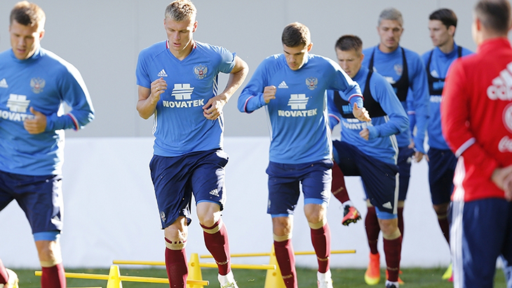 Тренировка сборной России