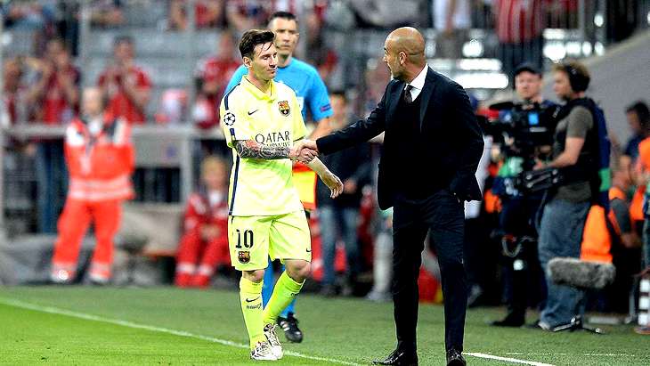 Лионель Месси и Хосеп Гвардиола