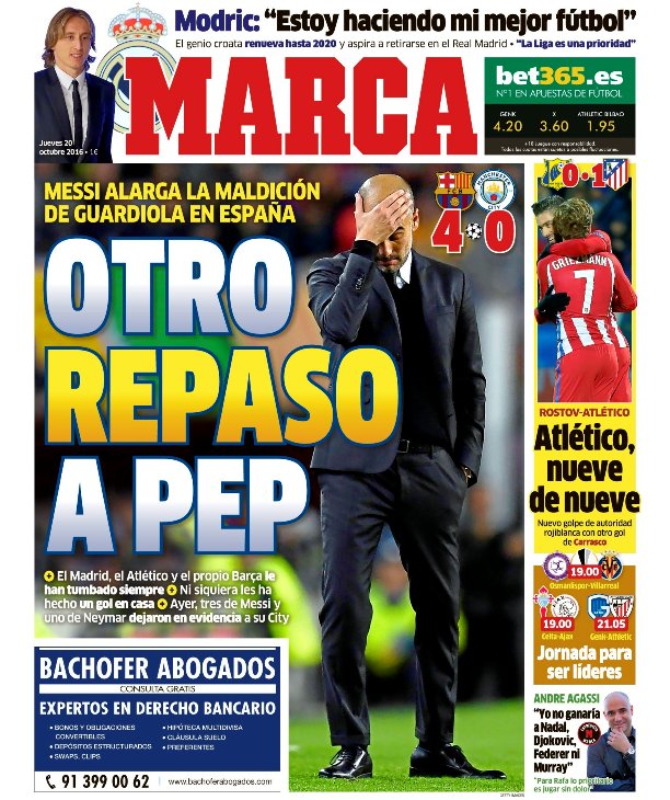 Первая полоса мадридской Marca