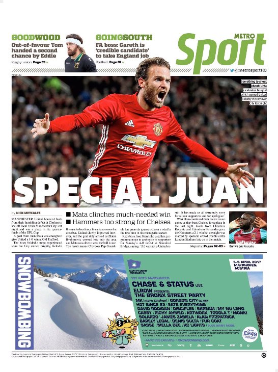 Metro обыграла прозвище Моуринью