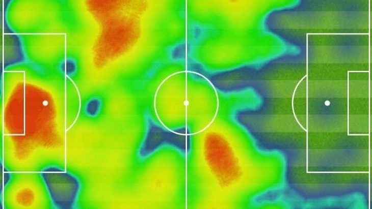 Тепловая карта матча «Реал» — «Эспаньол»