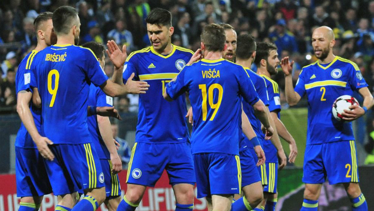 Фрагмент матча Босния и Герцеговина — Гибралтар