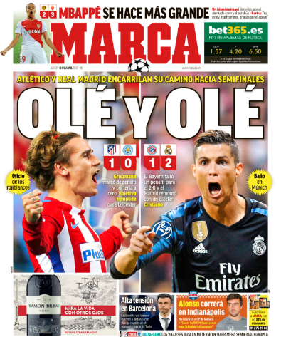 Мадридская газета Marca ликует