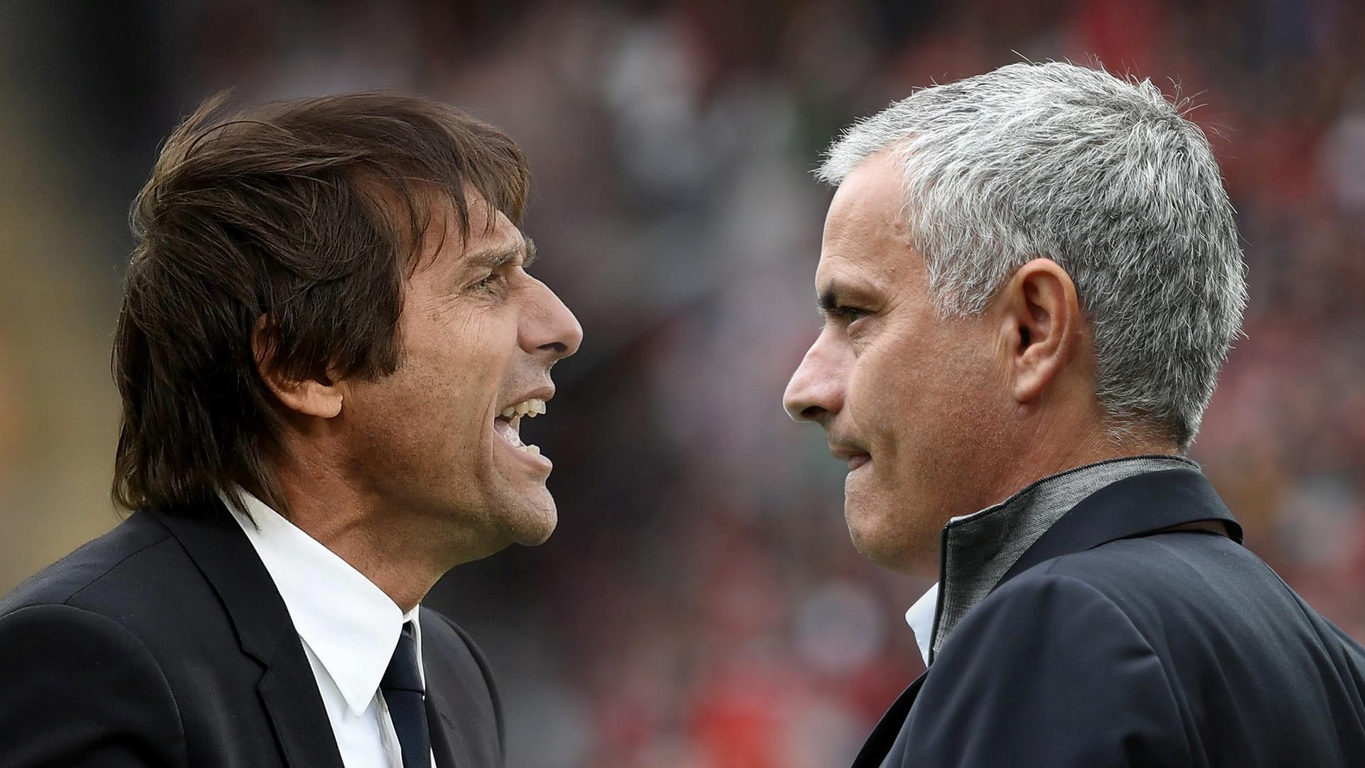 Жозе Моуринью (справа) и Антонио Конте