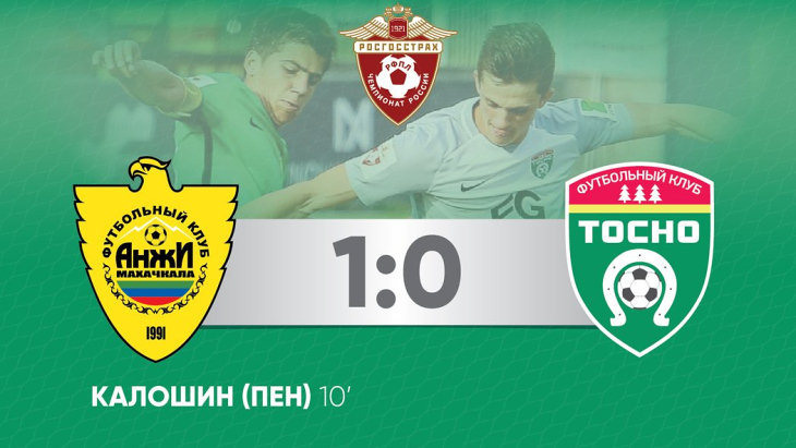 «Анжи» обыграл «Тосно» в молодежном первенстве