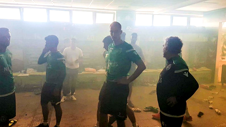 Раздевалка «Спортинга» после атаки