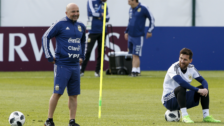 Хорхе Сампаоли и Лионель Месси