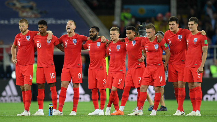 Сборная Англии во время серии пенальти