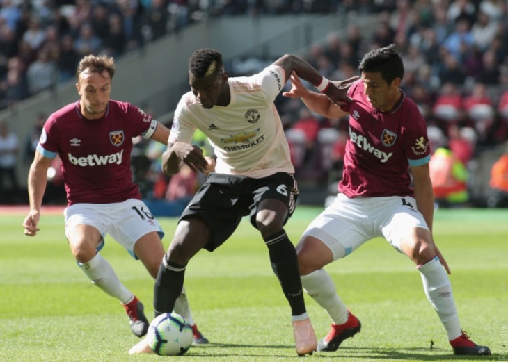 Поль Погба провел на поле против «Вест Хэма» всего 70 минут