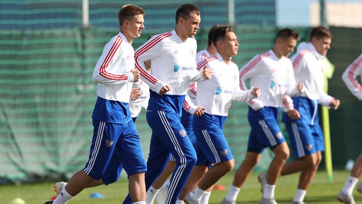 Тренировка сборной России