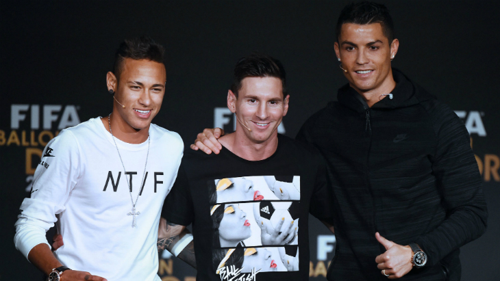 Неймар, Лионель Месси и Криштиану Роналду