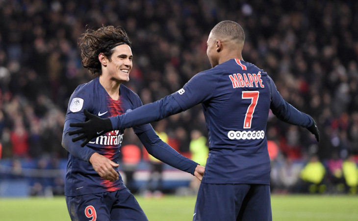 Эдинсон Кавани и Килиан Мбаппе