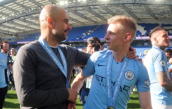 Пеп Гвардиола и Александр Зинченко