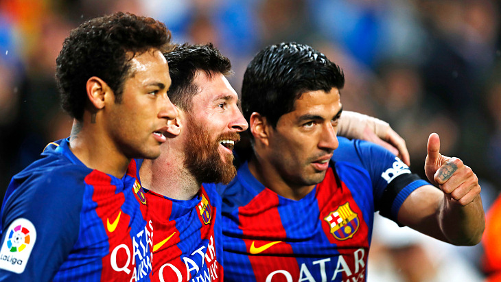 Неймар, Лионель Месси и Луис Суарес