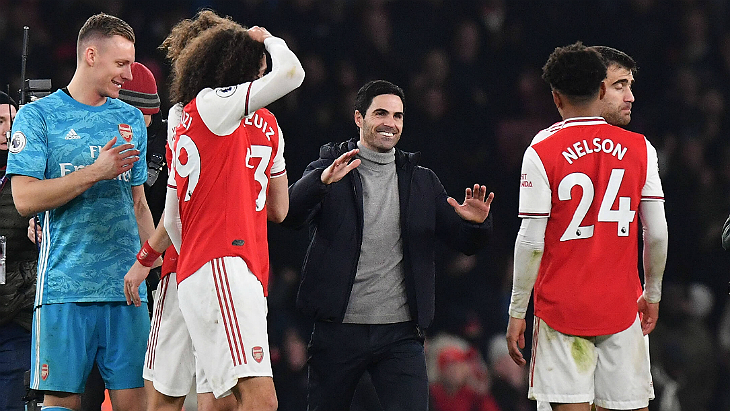 Микель Артета с игроками «Арсенала»