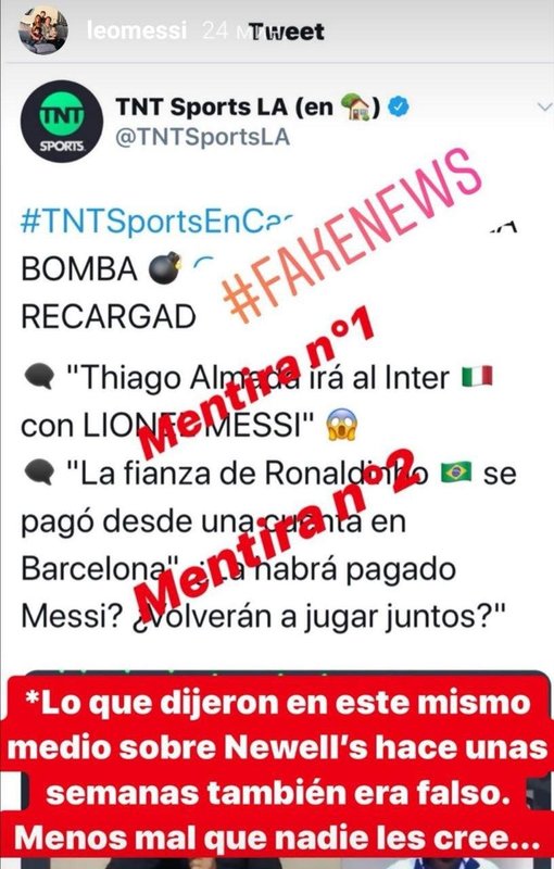 Месси назвал фейком слухи об интересе «Интера»