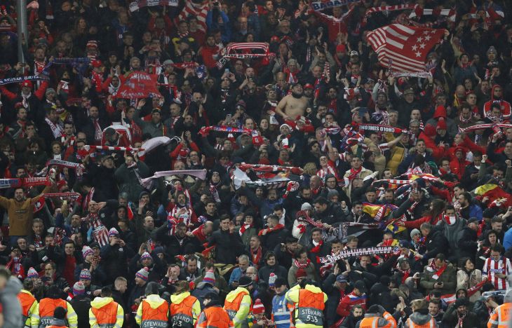 Фанаты «Атлетико» на «Энфилде»