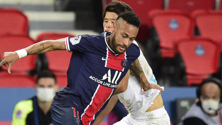 Неймар в матче с «Марселем»